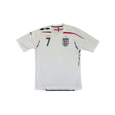 Maillot football vintage Angleterre domicile #7 Beckham saison 2007-2008