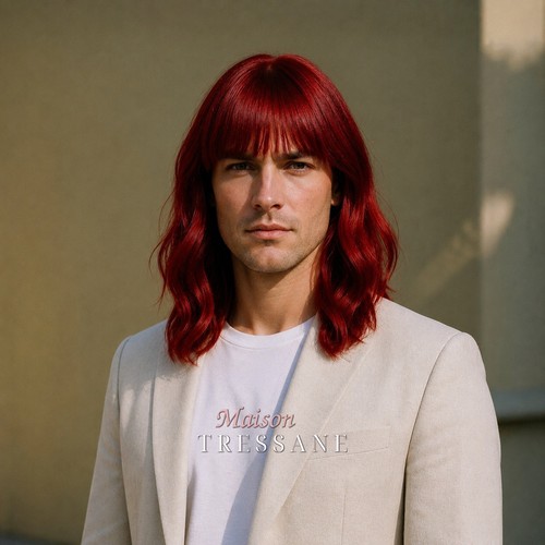 Perruque homme rouge carré - homme,