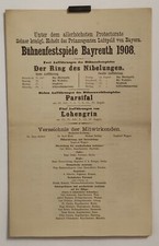 Bayreuth Festival 1908 Programme Musique Opéra Classique