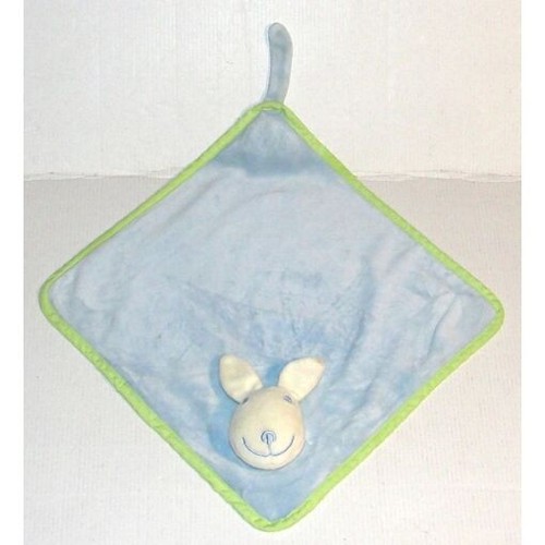 Doudou lapin bleu vert baudet - lapin,