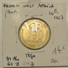 TOGO 10 FRANCS 1957    FDC/UNC RARE