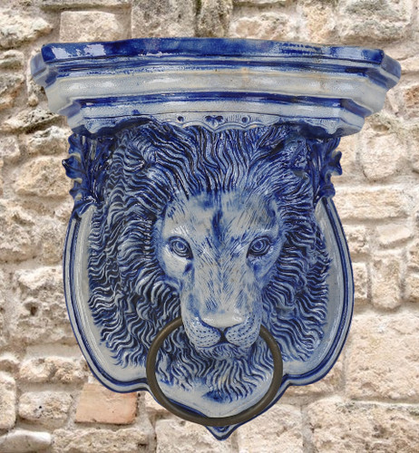 Tête lion console - console, murale