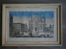 GRAVURE ANCIEN VUE D OPTIQUE 18°s LOUIS XVI DECOR ARCHITECTURE VILLE ROME n°2