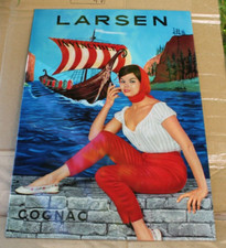ancienne tôle publicitaire cognac larsen