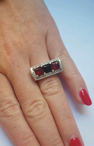 Jolie bague argenté pierres - bague,