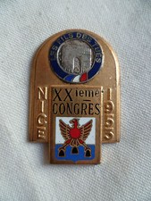 INSIGNE SANS ATTACHE !!! FILS DE TUES XX° CONGRES NICE 1955 ORIGINAL