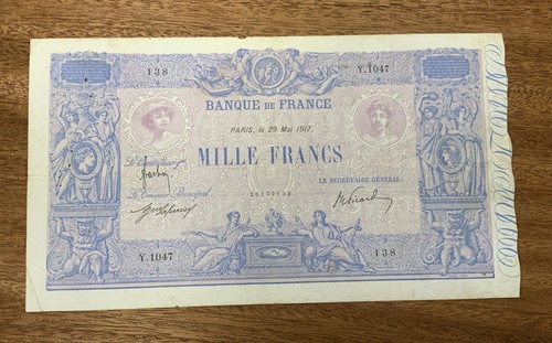 Billet 1000 francs bleu - 1000, francs,
