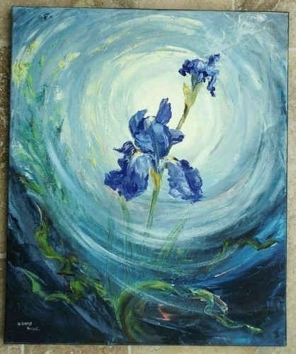 Tableau acrylique vers 1970 - tableau,