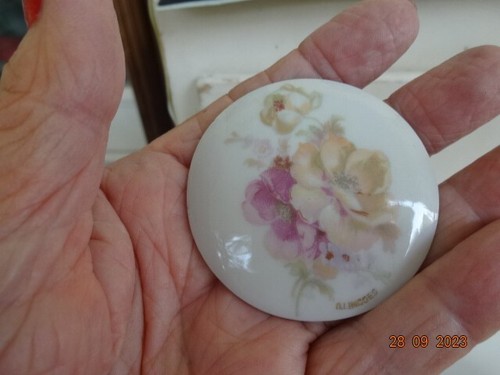 Broche porcelaine decor - porcelaine, floral
