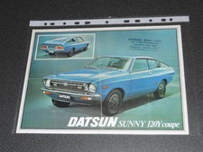 DATSUN 120Y coupé brochure catalogue prospectus  édition année 1977 / English GB