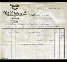 POITIERS (86) TISSUS , BLANCS & SOIERIES / MINERVA "Robert BUTHAUD" Facture 1937