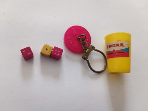 Porte clés verre - verre, moutarde