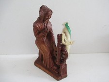 Santon en bois Fileuse de laine sur rouet