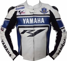 YAMAHA Veste Motard en Cuir Veste en Cuir de Moto Hommes Veste en Cuir de Motard
