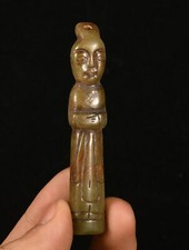 7CM Old China Hongshan Culture Hetian Jade Carve People Person Amulet Pendant
