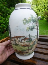 GRAND VASE GRES CAZALAS SIGNE DECOR MAIN TRADITIONNEL CERAMIQUE BASQUE CIBOURE