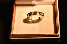 demi alliance saphirs bleus et jaunes