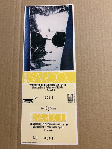 Billet michel sardourare - billet, sardou(1982)rare