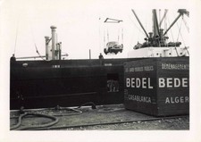 ANCIENNE PHOTO PAQUEBOT TLEMCEN A BREST DECHARGEMENT SIMCA ARONDE