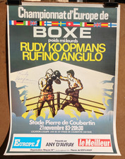 Affiche originale 1983 Championnat d'Europe BOXE poids mi-lourds - Paris /RS132