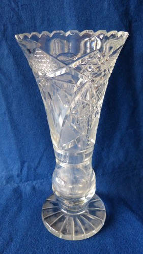 Ancien vase cristal - vase, taillé