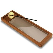 Grand porte-encens en verre élégant, facile à nettoyer, large plateau horizontal