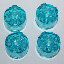 4 x Lego Trans-Light Blue Brick Round 2x2 ref 3941 sets 70678 10188 6211 8039