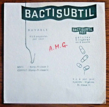 BUVARD - BACTISUBTIL A.M.G. AMPOULES GÉLULES - 13 X 13 -