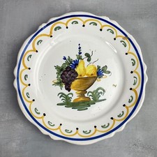 MALICORNE Emile Tessier : Petite assiette décorative décor corbeille à fruits