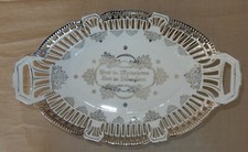 Coupe argent mariage souvenir porcelaine anniversaire peinture argent art nouveau 1900