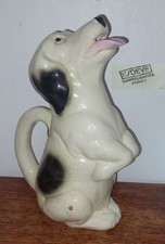 RARE PICHET ZOOMORPHE CHIEN FAISANT LE BEAU SARREGUEMINES ESDEVE