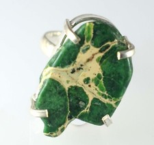 Bague brute naturelle 34,10 ct Carico Lake Green Turquoise certifiée pierre p...