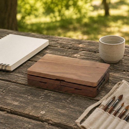 Coffret bois peintre - peintre, profil