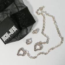 Parure long collier boucles d'oreilles Biche de Bere bijou argent moderne  