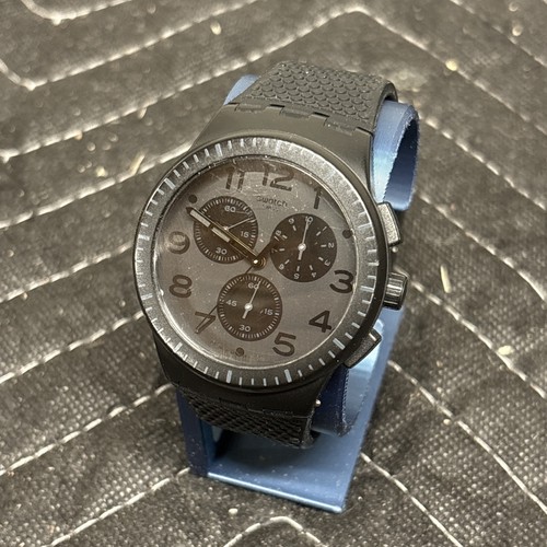Swatch black 42mm chronograph - swatch,