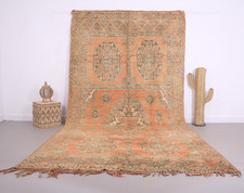 Vintage style 7x13 FT Moroccan Large Unique Wool Handmade  Artistic Berber rug