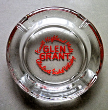 Cendrier Glen Grant Finest Highland Malt Glenlivet Scotch Whisky en verre