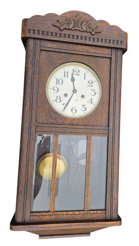 Antique german oak day wall - antique,