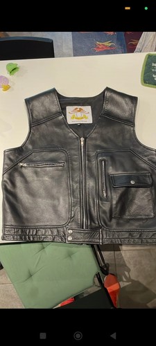 Gilet cuir biker moto - gilet,