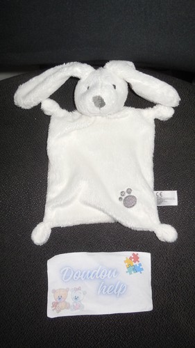Doudou plat lapin blanc - plat, une