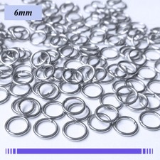 200 Anneaux de jonction ouverts 6mm x 0,8mm en Acier Inoxydable 304
