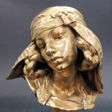 Louis Ernest Barrias (1841-1905), Jeune Fille De Bou Saada, H: 18 cm