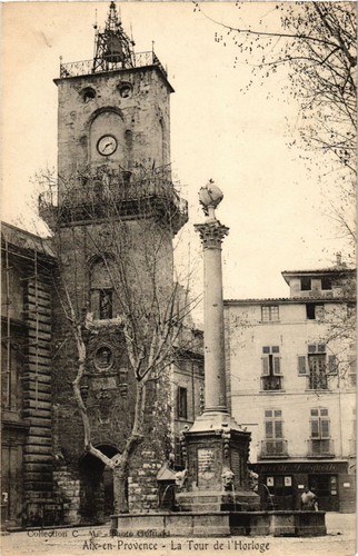 Old postcard aix provence - old,