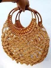 Sac cabas vintage en macramé ficelle