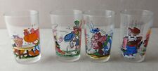 Lot de 4 anciens verres à moutarde, décor Astérix et Obélix, Dargaud 1968