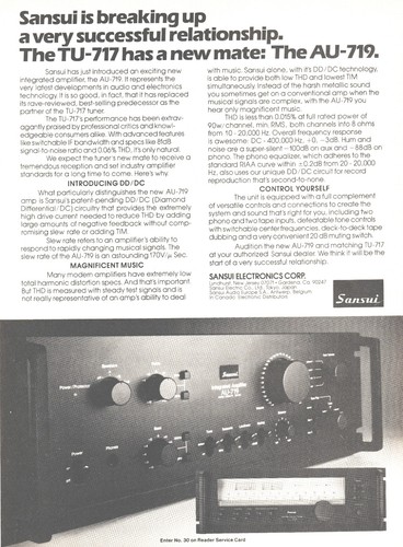 Sansui 719 amplifier - -, au-719
