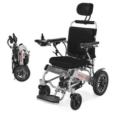 VEVOR Fauteuil Roulant Électrique Dossier Réglable Pliable 136 kg 21 km 45 cm