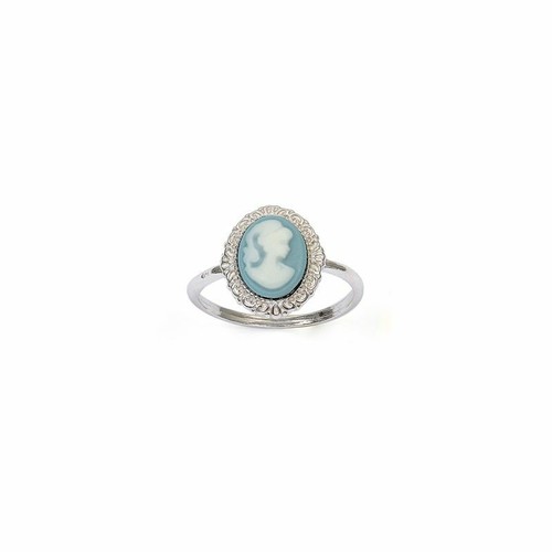 Bague camée fond bleu - "camée",