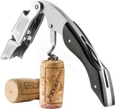 Tire-bouchon professionnel en acier inoxydable avec son Etui en Cuir.