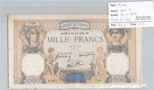 Billet france 1000 - francs,